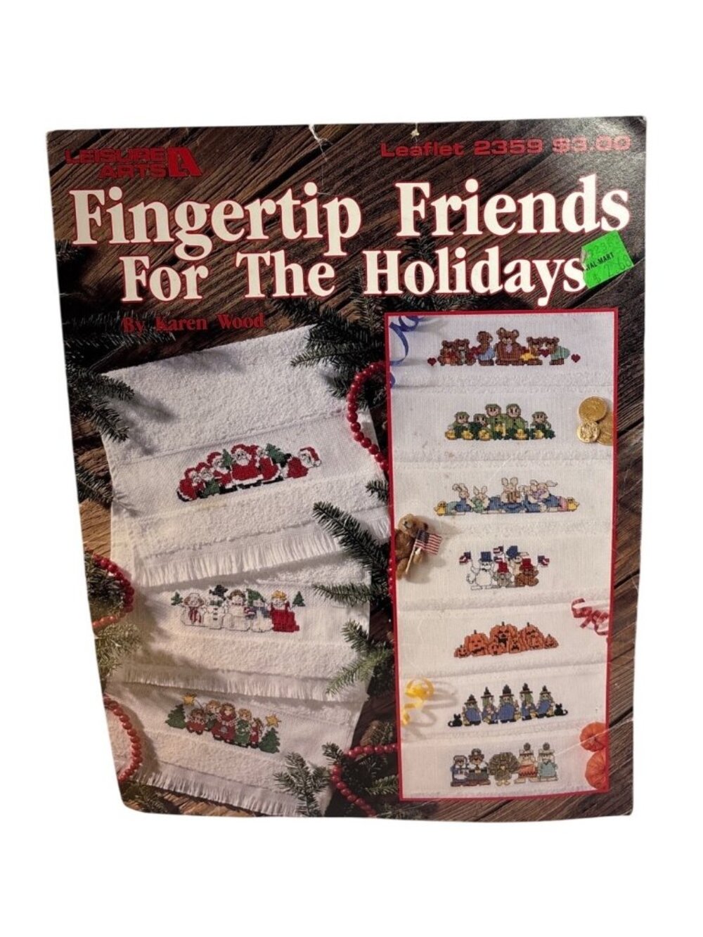 Fingertip Friends Cross Stitch Holiday Pattern Book Karen Wood Leisure Arts 1993